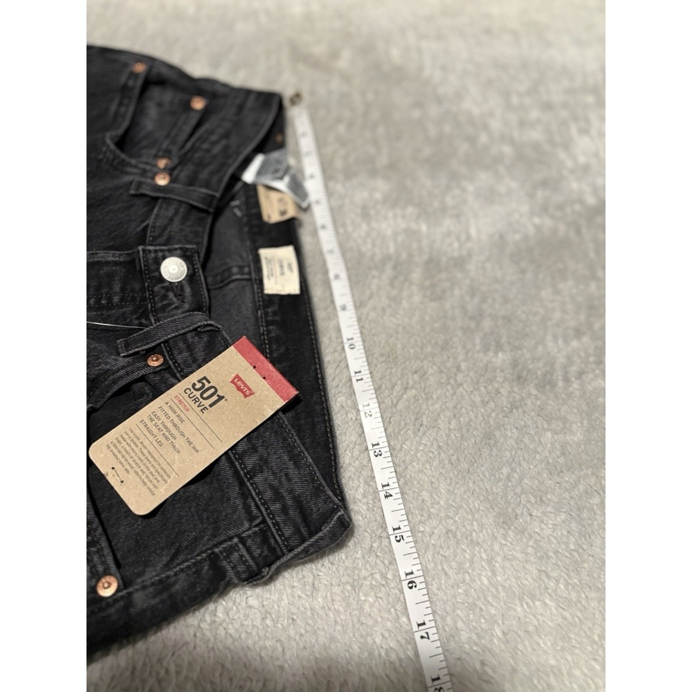 New Levi's 501 Curvy Women's Button Fly Black High Rise Straight Jeans 30x30 - Picture 8 of 11